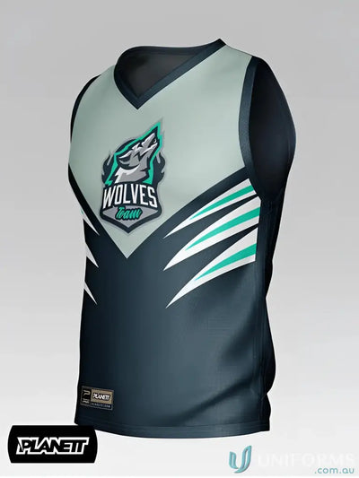 Custom made sleeveless sports jersey in sports fabric, perfect for the correct size