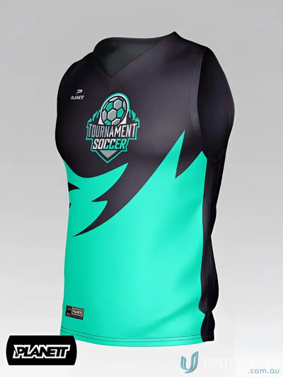Sleeveless soccer jersey from TT103 Custom Training Tops made with sports fabric