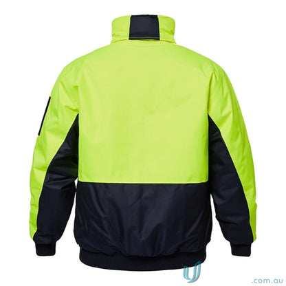 Yellow and black modern bomber jacket with hand warmer pockets, perfect reliable winter uniform