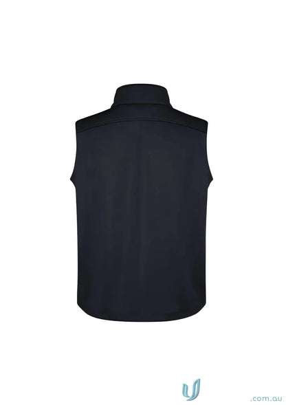 Navy blue men’s softshell vest with high collar from U:Tech Biz Tech™ stays warm