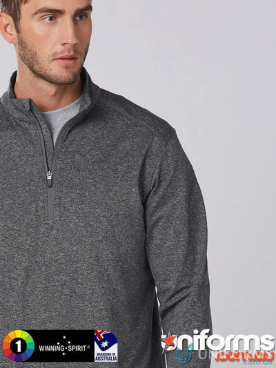 Gray quarter-zip pullover from Spirit Ultimate Men’s collection, perfect for winning spirit ultimate men’s style