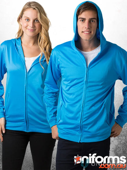 Matching Blue Hooded Zip-up Jackets with CoolDry Moisture Management Technology
