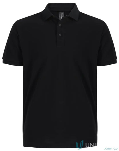 Black Ultrafine Cotton Pique Short Sleeve Polo Shirt ps71 ultrafine cotton