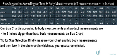 Clothing size chart for Unisex 2 Pocket Scrub Set with Chest Pocket for Aged Care