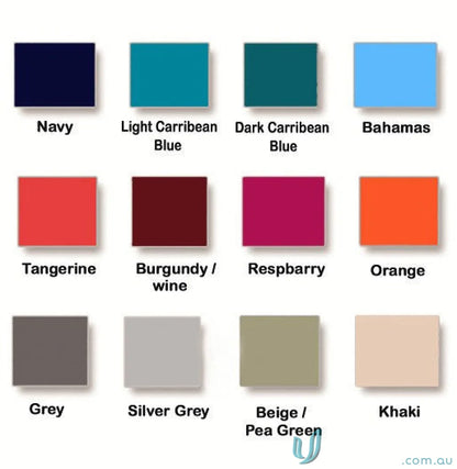 Color swatch palette for Unisex 2 Pocket Scrub Set with chest pocket for aged care
