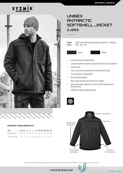 Unisex Antarctic Softshell Jacket with storm flap coat for outdoor adventures