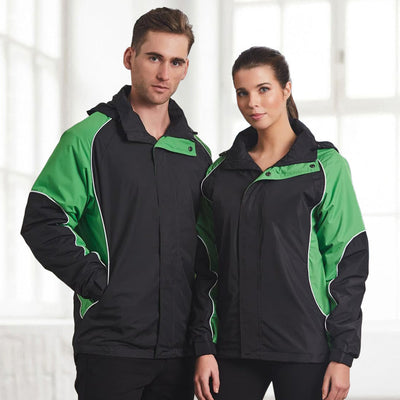 Jk77 arena winning spirit unisex black green jacket with cuffs