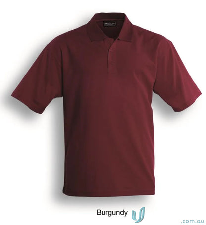 Burgundy short-sleeved basic polo shirt perfect for uniforms and workwear on the Basic Polo line