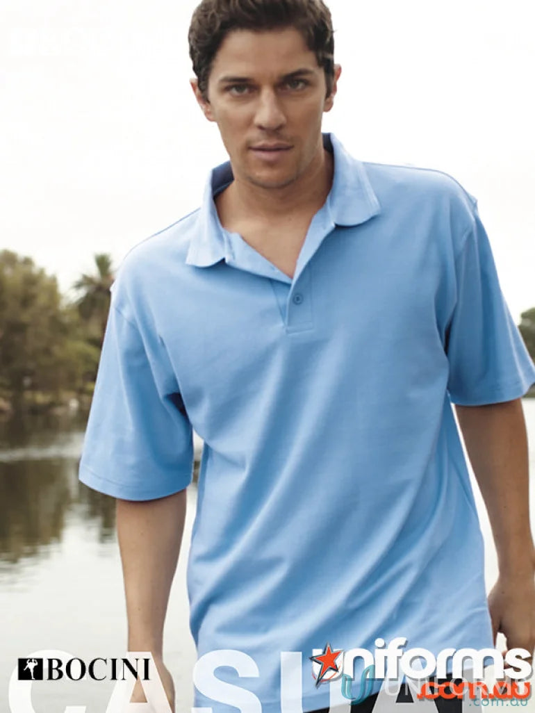 Light blue basic polo shirt perfect for uniforms and workwear options