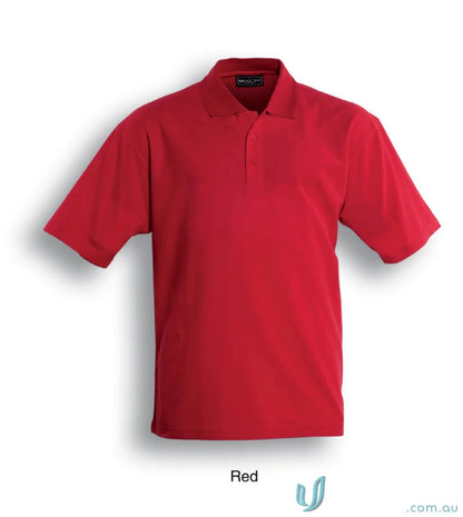 Red polo shirt from Basic Polo collection, perfect for uniforms and workwear