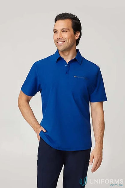 Vibrant blue Unisex City Active Stretch Polo for workwear and city uniforms