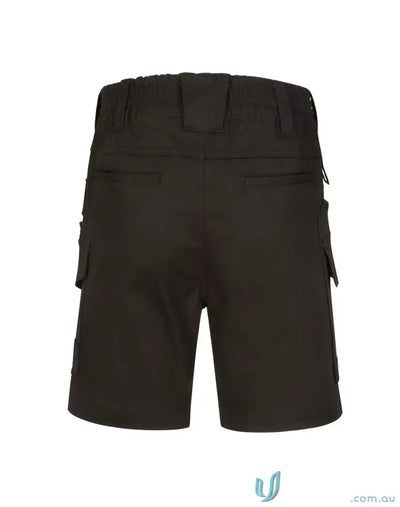 Black cargo shorts from WP29 Unisex Cotton Stretch Drill collection for casual style