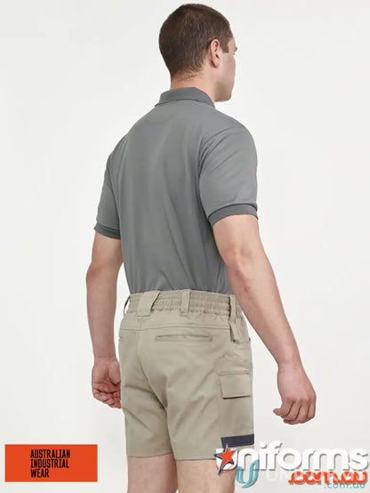 Unisex Cotton Stretch Drill Khaki Work Shorts for casual and workwear style