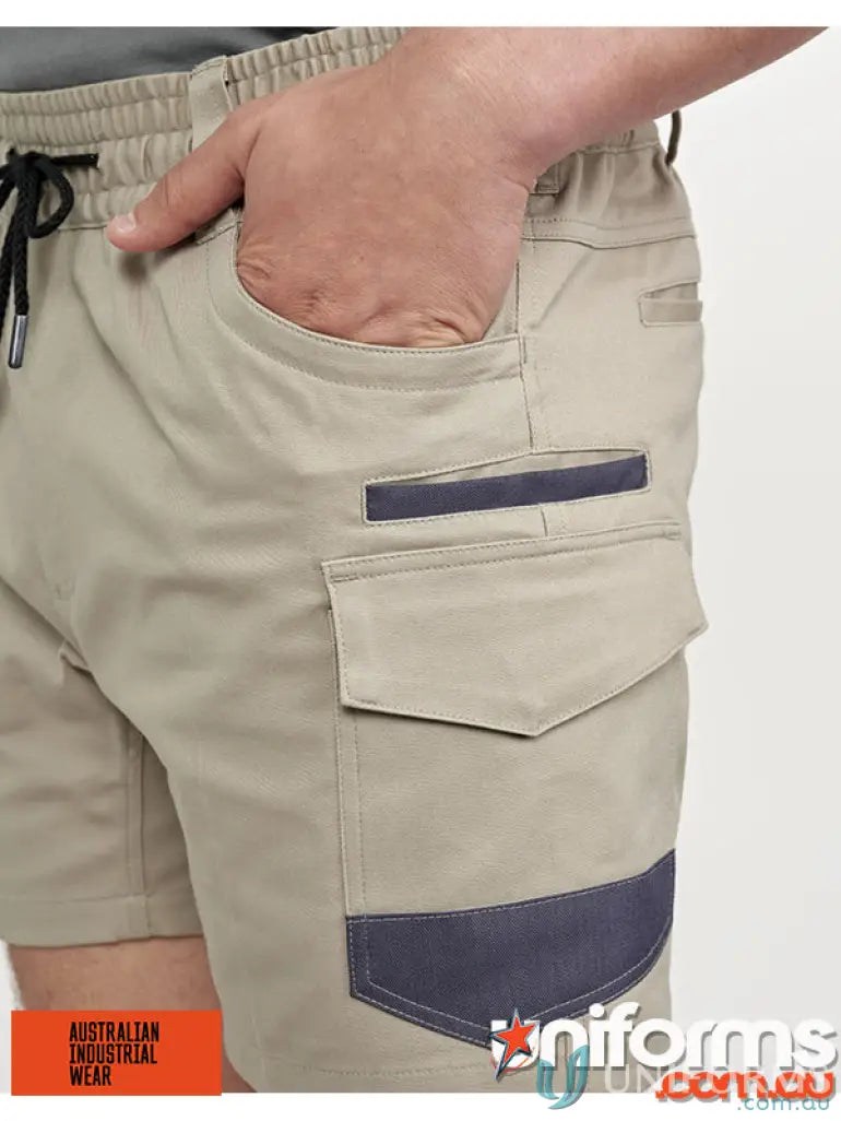 Unisex cotton stretch drill khaki work shorts for men and women WP29 unisex cotton