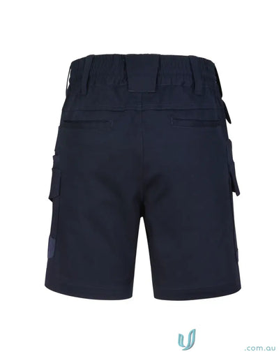 Navy blue unisex cotton stretch drill work shorts for casual wear and comfort