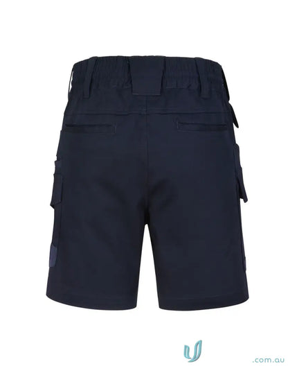Navy blue unisex cotton stretch drill work shorts for casual wear and comfort