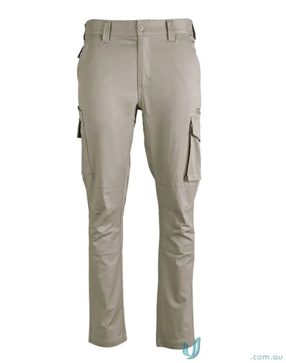 Unisex cotton stretch rip-stop work pants in khaki cargo style for durability