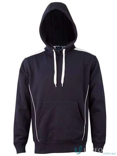 Navy hooded sweatshirt with white accents from the fl19 Croxton Hoodie collection, unisex style