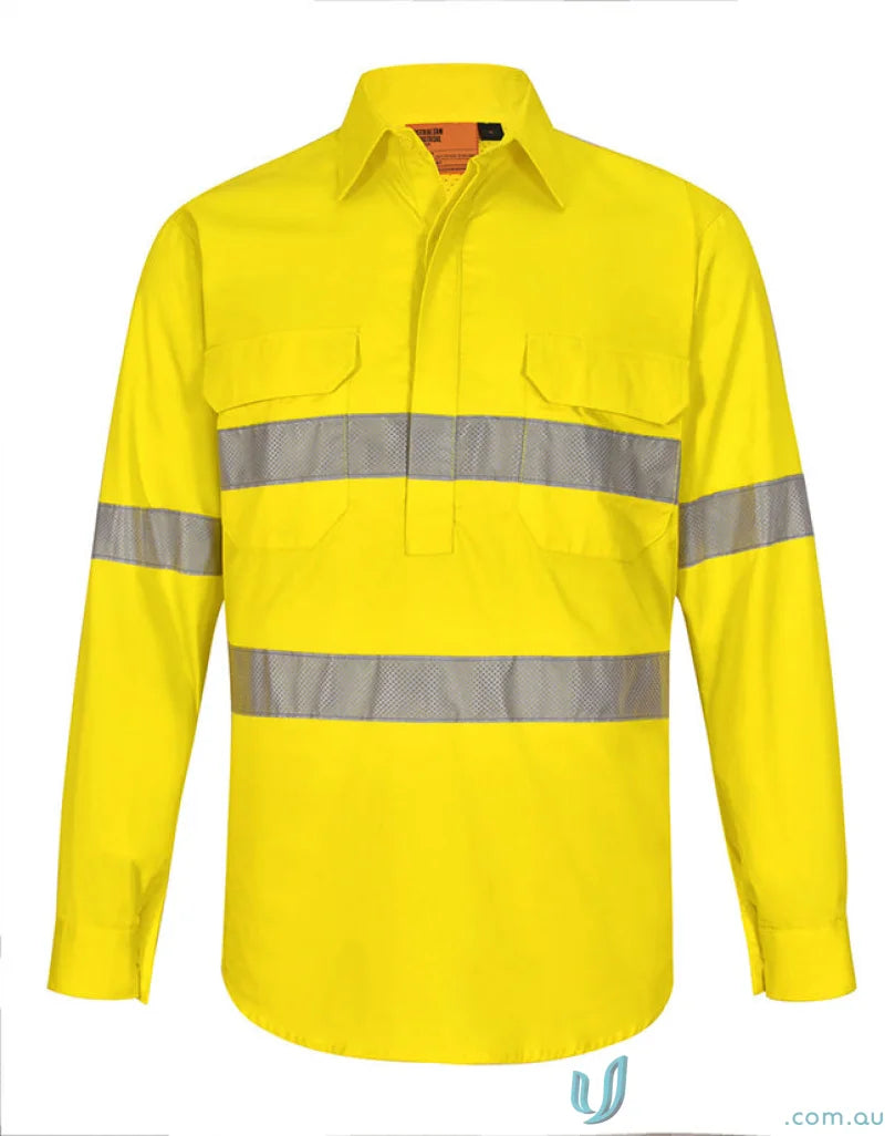 Yellow long-sleeved safety shirt from Unisex Hi Vis Cool Breeze collection