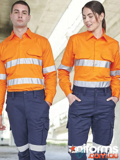 Matching orange hi-vis cool breeze long sleeve workwear for safety and style