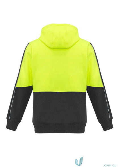 Syzmik Unisex Hi Vis Pullover Hoodie with stylish two-tone design for safety and style