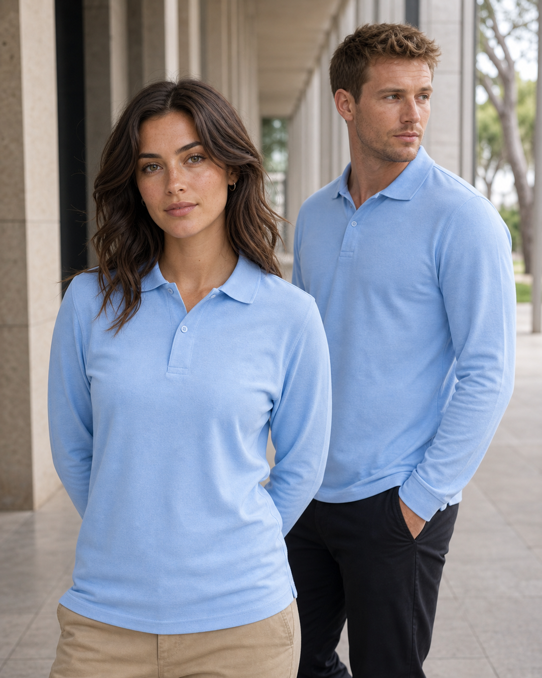 Unisex Pique LS Polo