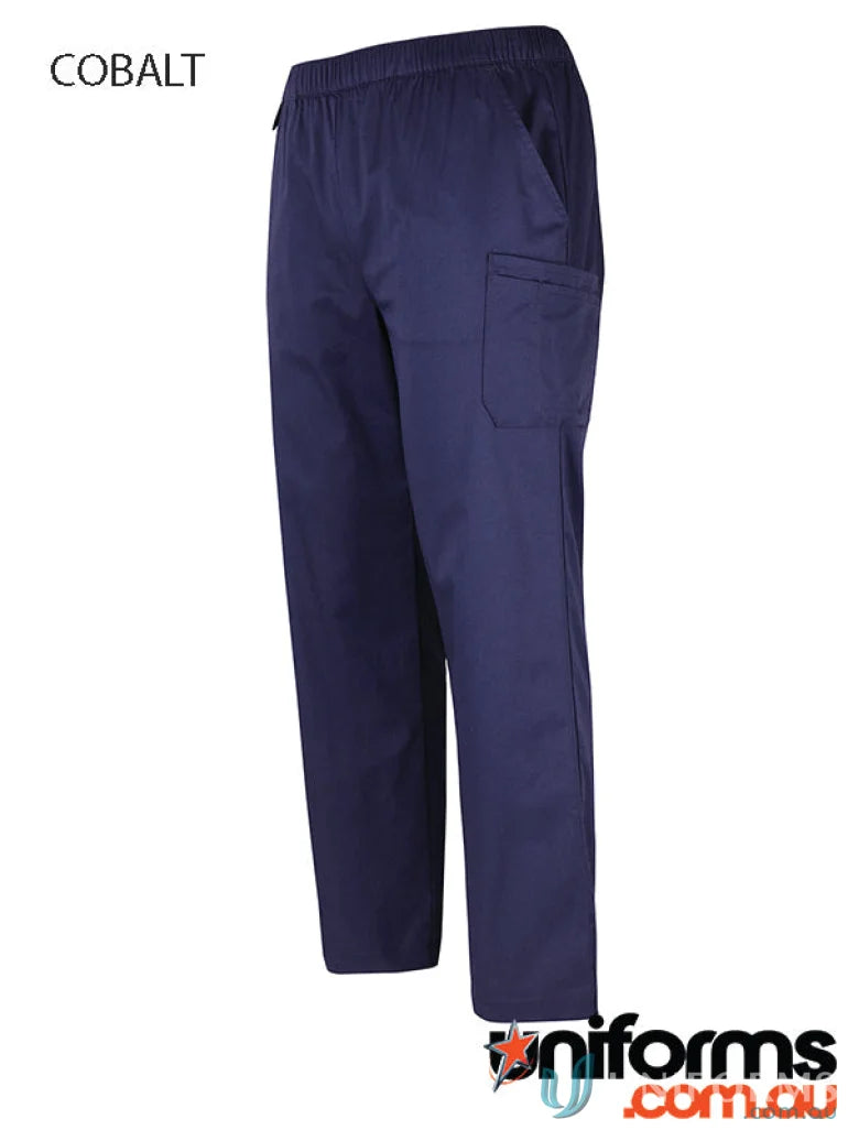Cobalt blue unisex premium scrub cargo pants with urban fit style in a comfy design