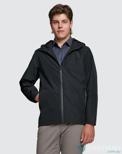 Black hooded jacket from JK66 Unisex Pro Performance Waterproof Jacket, stay dry style