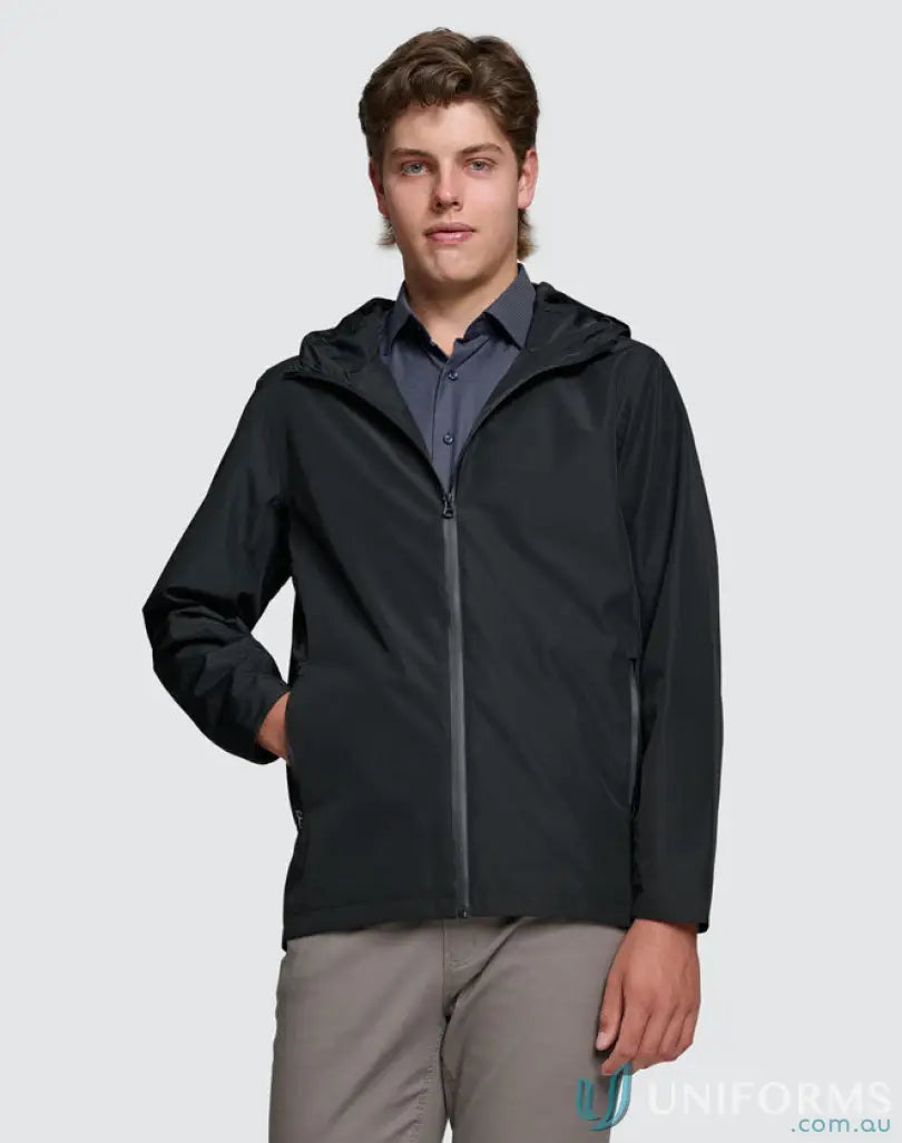 Black hooded jacket from JK66 Unisex Pro Performance Waterproof Jacket, stay dry style