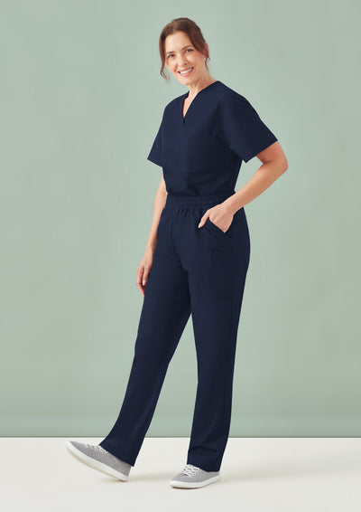 Navy blue unisex Pulse straight leg scrub pant with pockets