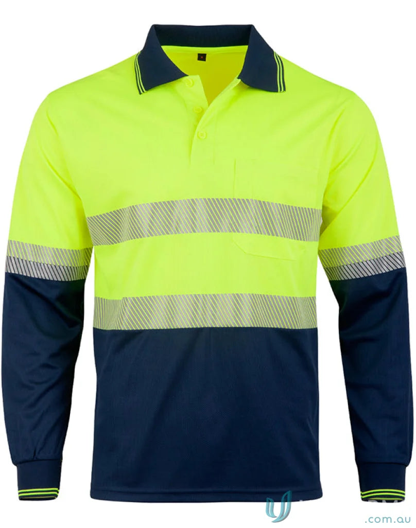 Unisex Segmented LS Polo high-visibility long-sleeve shirt for winning spirit and style