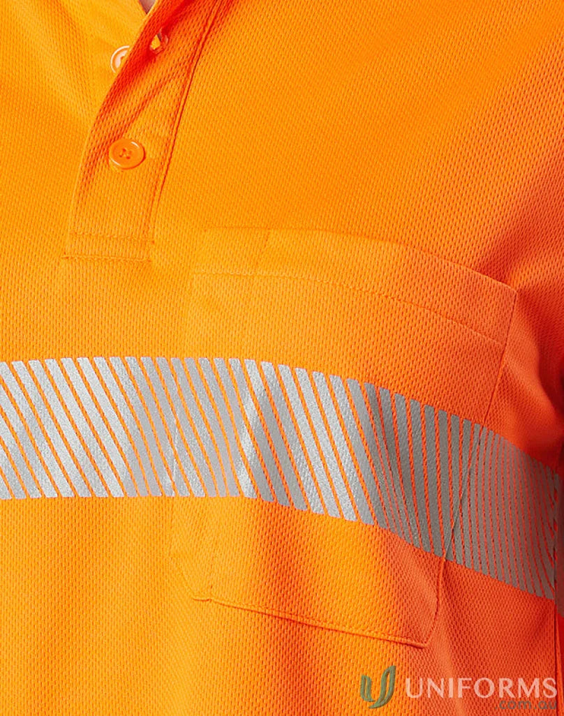 Orange safety polo shirt from Unisex Segmented LS Polo with winning spirit design spirit sw86