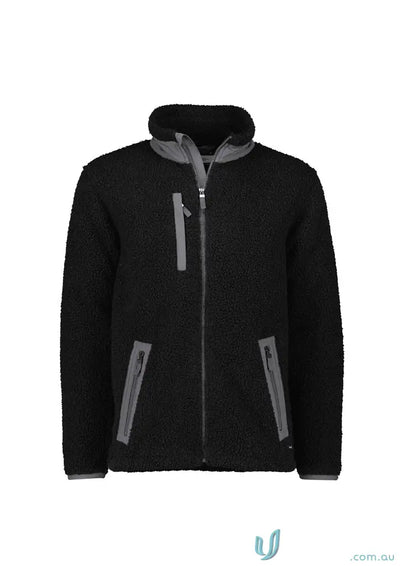 Unisex Streetworx Full Zip Sherpa Fleece with black fleece zt285 and zippered pockets