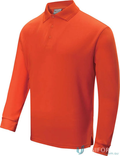 Men’s long-sleeve orange sunsmart ls polo shirt from Unisex Sunsmart uniforms