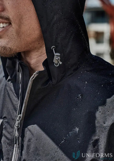 Water-resistant black hooded unisex super light packable rain jacket ultra-light jacket ZJ260