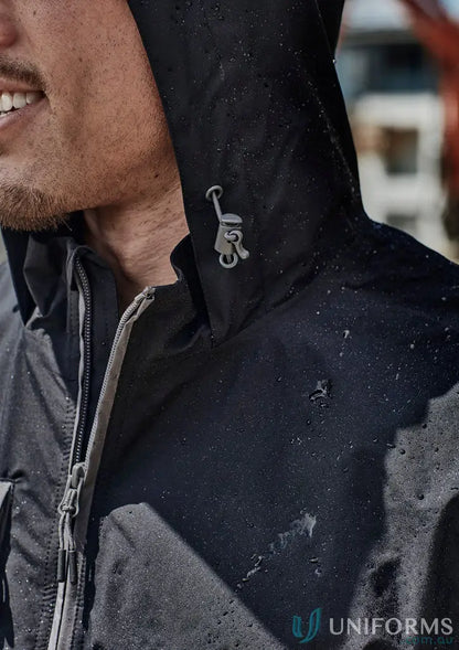 Water-resistant black hooded unisex super light packable rain jacket ultra-light jacket ZJ260