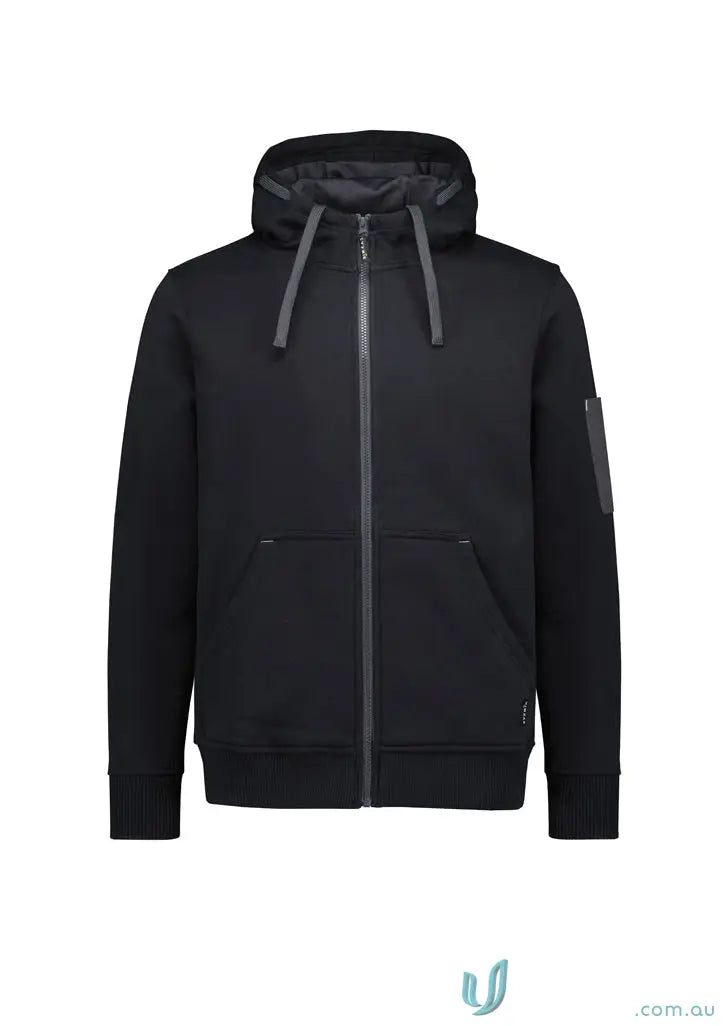 Unisex Black Hooded Zip Up Sweatshirt with Multi Pocket Hoodie for Hardworking Heroes