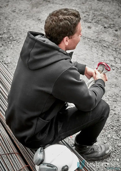 Construction worker in black hoodie, perfect for hardworking heroes with stress points