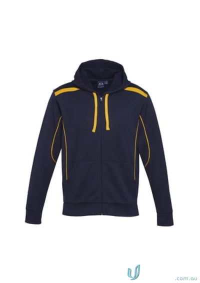 United Hoodie navy blue contrast hoodie with gold accents in polyester performance fleece