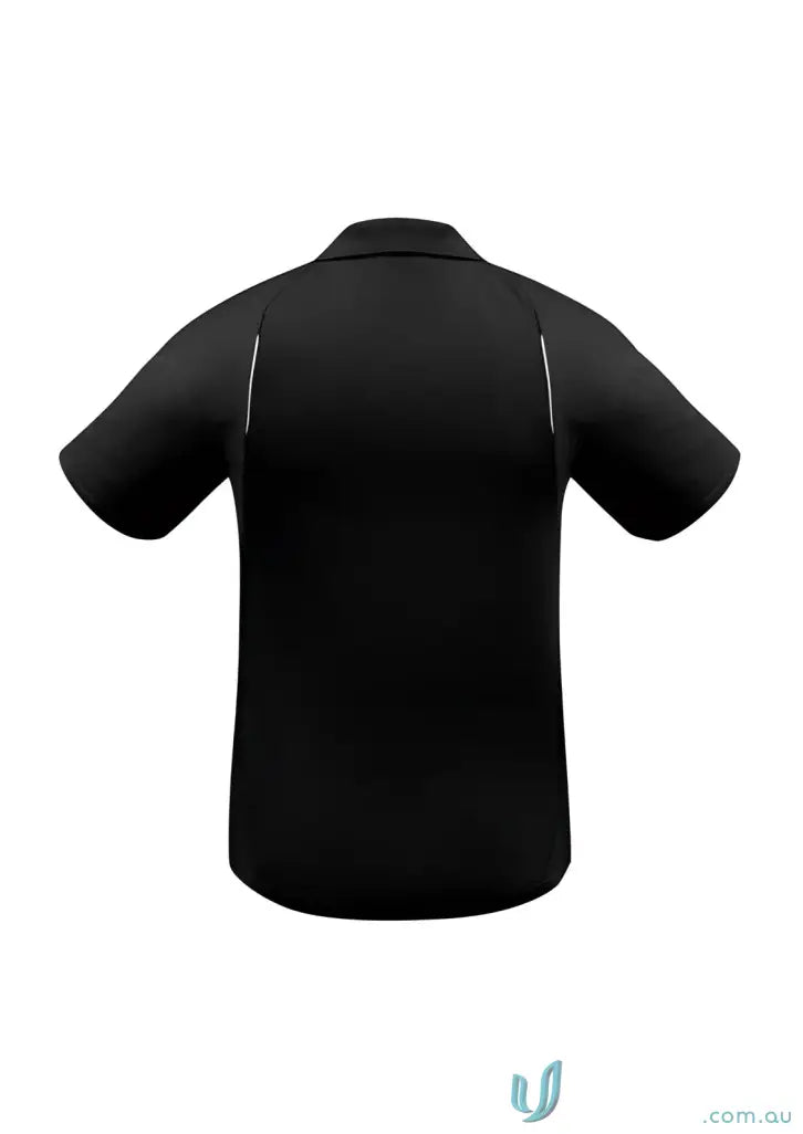 Black short-sleeved polo shirt from United Polo’s modern fit biz collection UTD P244MS