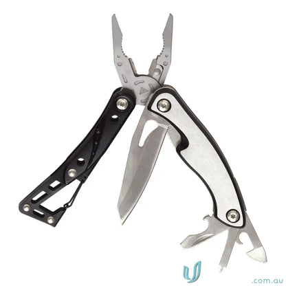 Open VersaGrip Multi Tool with stainless steel 420j2 drop blade and multiple functions