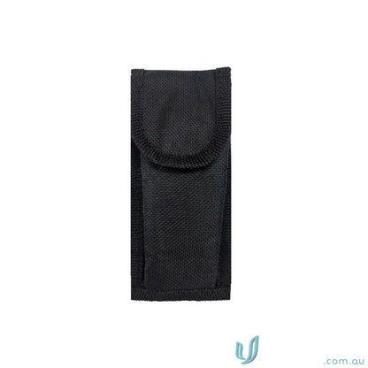 Black nylon utility pouch with flap for VersaGrip Multi Tool featuring stainless steel 420j2 drop blade