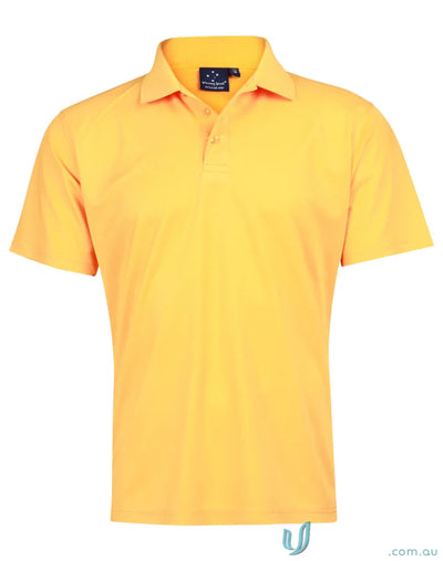 Yellow short-sleeved ps81 Verve Polo with cooldry® polyester mini and flat knitted collar