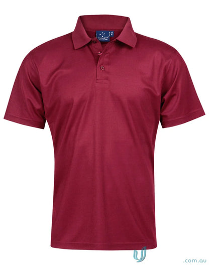 Maroon PS81 Verve Polo with CoolDry® polyester mini fabric and flat knitted collar
