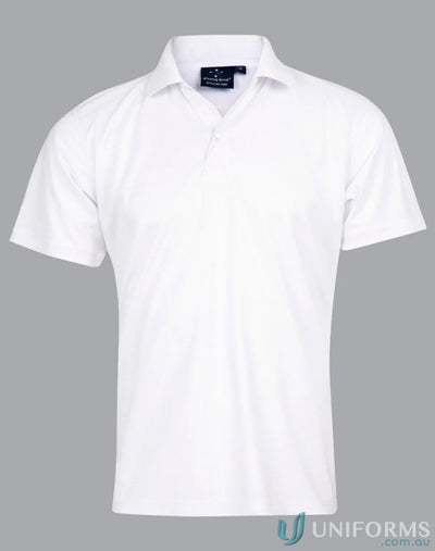 White short-sleeved ps81 Verve Polo with cooldry® polyester mini and flat knitted collar