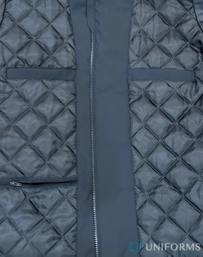 Dark blue Vic Metro Waterproof Quilted Jacket with zipper and horizontal pockets