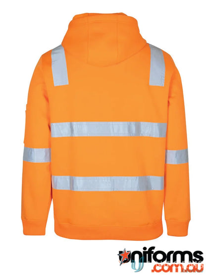 Orange hooded safety sweatshirt from VIC Rail workwear uniform for safety and comfort