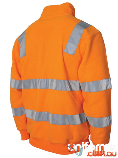 Orange high-visibility jacket from VIC Rail Polar Fleece uniforms for safety