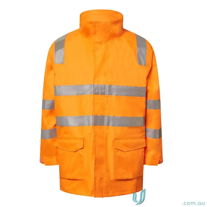 Orange VIC Rail Hi Vis Reflective Jacket with 000mm waterproof rating and pockets