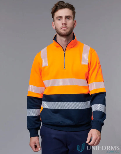 VIC Rail rail Hi-Vis jumper with orange navy colors and reflective stripes for safety